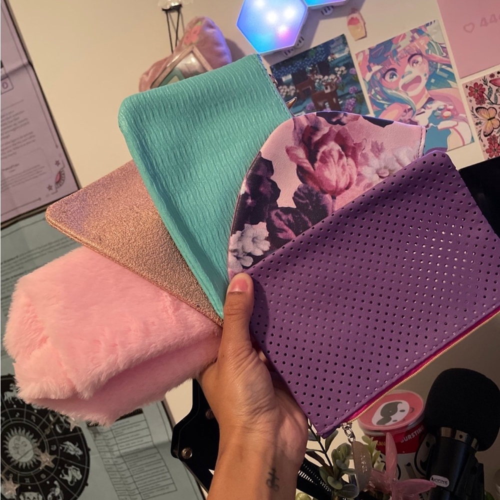 Set of 5 Various Multicolor Makeup Bags Ipsy